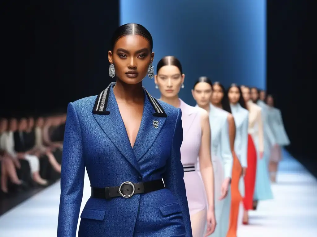 Pasarela inclusiva de Armani: moda para todos Desfile de moda inclusiva para todos los cuerpos con modelos diversos exhibiendo colección de Armani