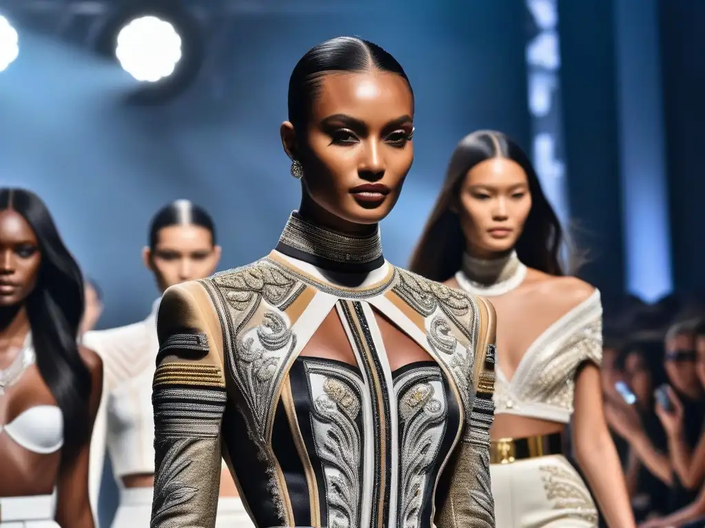 Desfile inclusivo de Balmain: elegancia y diversidad en la pasarela Desfile de moda inclusiva para todos los cuerpos con diseños Balmain, modelos diversos transmiten poder y elegancia en la pasarela