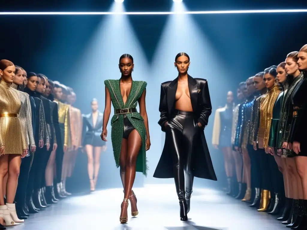 Desfile inclusivo de Balmain: diversidad y empoderamiento en la pasarela Desfile de moda inclusiva para todos los cuerpos: modelos diversos exhiben elegancia y empoderamiento en la pasarela de Balmain