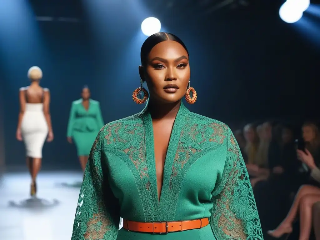 Pasarela de moda inclusiva: diversidad y empoderamiento Desfile de moda inclusiva para todos cuerpos en pasarela con modelos diversos y empoderados
