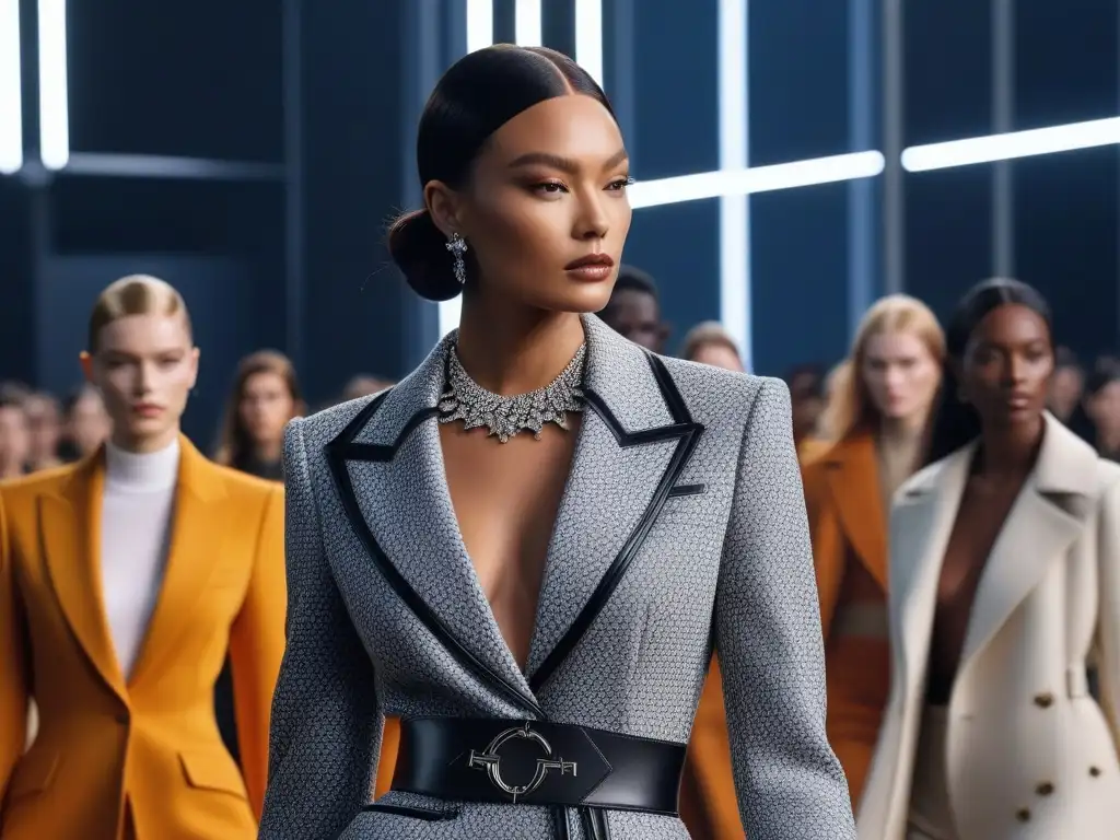Desfile Louis Vuitton: diversidad y empoderamiento en la moda Desfile de moda inclusiva para todos los cuerpos con modelos diversos luciendo bolsos y accesorios Louis Vuitton en una pasarela moderna y minimalista