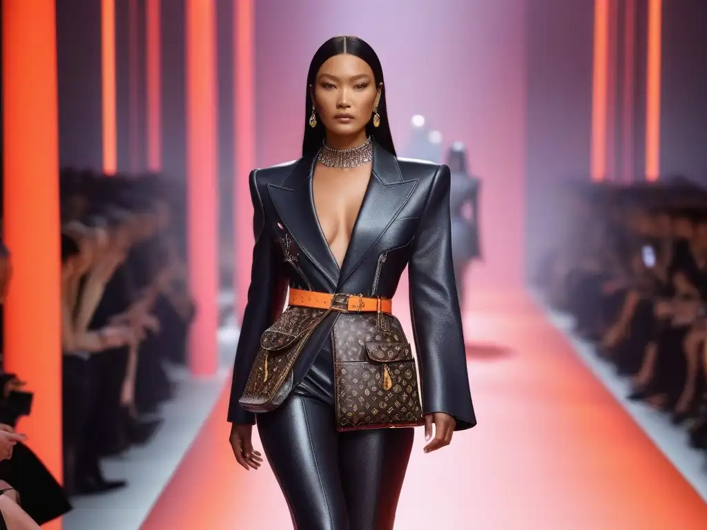 Desfile de moda inclusivo: diversidad y empoderamiento con Louis Vuitton Desfile de moda inclusiva para todos los cuerpos con diversidad de modelos en pasarela moderna y vibrante