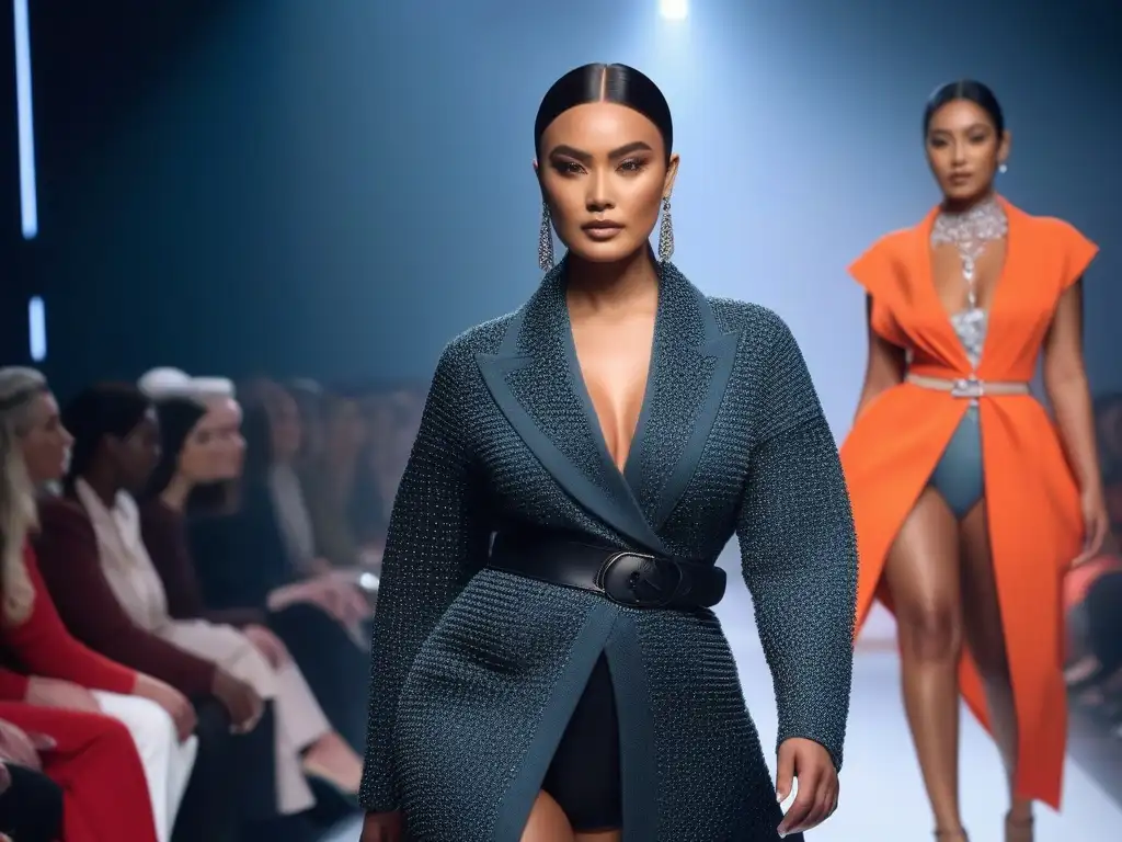 Desfile inclusivo: moda para todos los cuerpos Desfile de moda inclusiva para todos los cuerpos, modelos diversos y seguros de sí mismos luciendo variados diseños de ropa