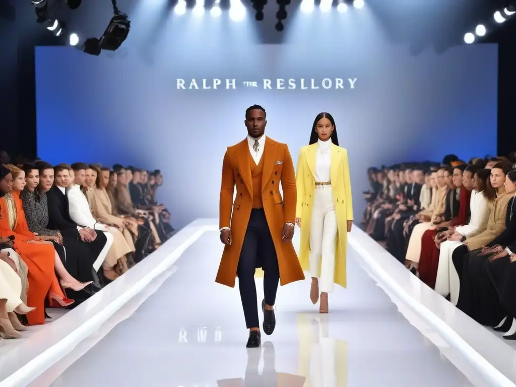 Desfile futurista de moda inclusiva de Ralph Lauren Desfile de moda inclusiva para todos los cuerpos en una pasarela futurista y elegante