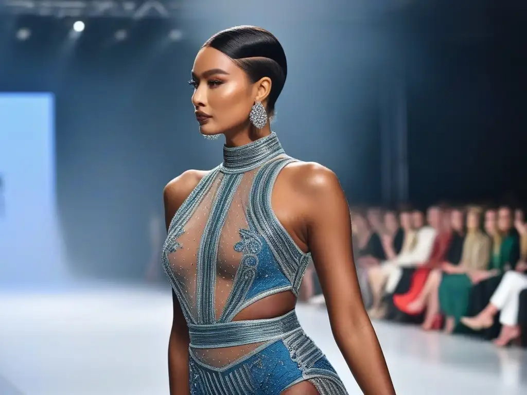 Desfile inclusivo: moda diversa y empoderamiento Desfile de moda inclusiva para todos los cuerpos con modelos diversos y espectadores aplaudiendo la representación de la diversidad