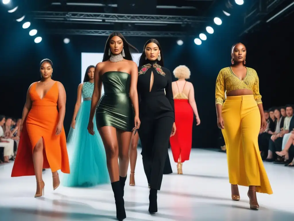 Desfile inclusivo: diversidad y estilo empoderador Desfile de moda inclusiva para todos los cuerpos con modelos diversos exudando confianza y gracia