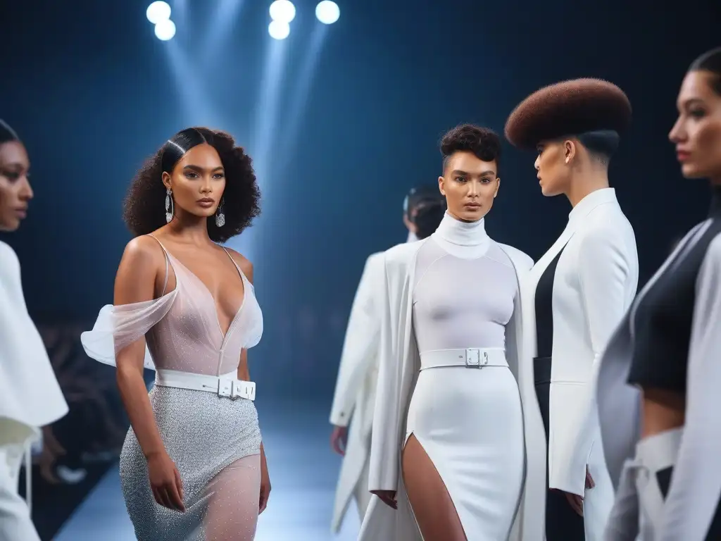 Desfile de moda gender-neutral: diversidad y empoderamiento Desfile de moda inclusiva para todos los cuerpos con modelos diversos en pasarela vanguardista