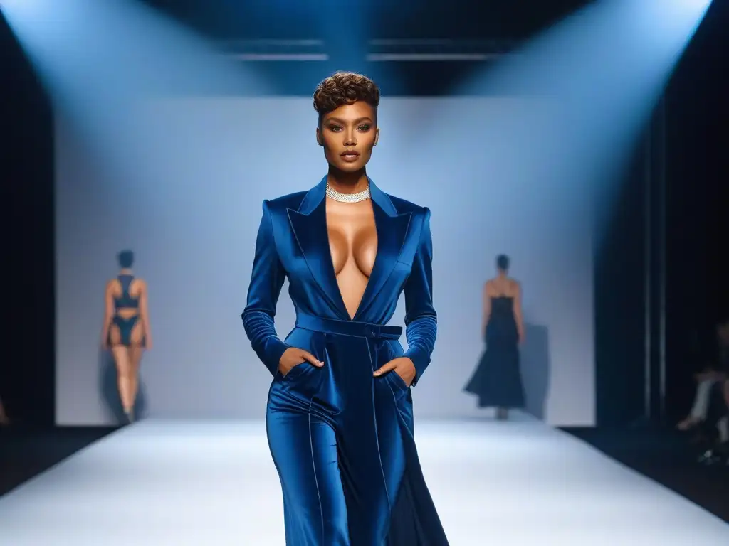 Desfile de moda inclusivo: diversidad y empoderamiento Desfile de moda inclusiva para todos cuerpos, modelos diversos brillan en la pasarela con diseños únicos y empoderadores