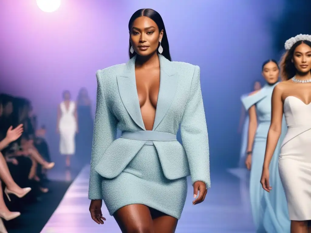 Desfile de moda inclusivo: empoderamiento y diversidad en la pasarela Desfile de moda inclusiva con cuerpos diversos empoderados desfilando con orgullo y unidad