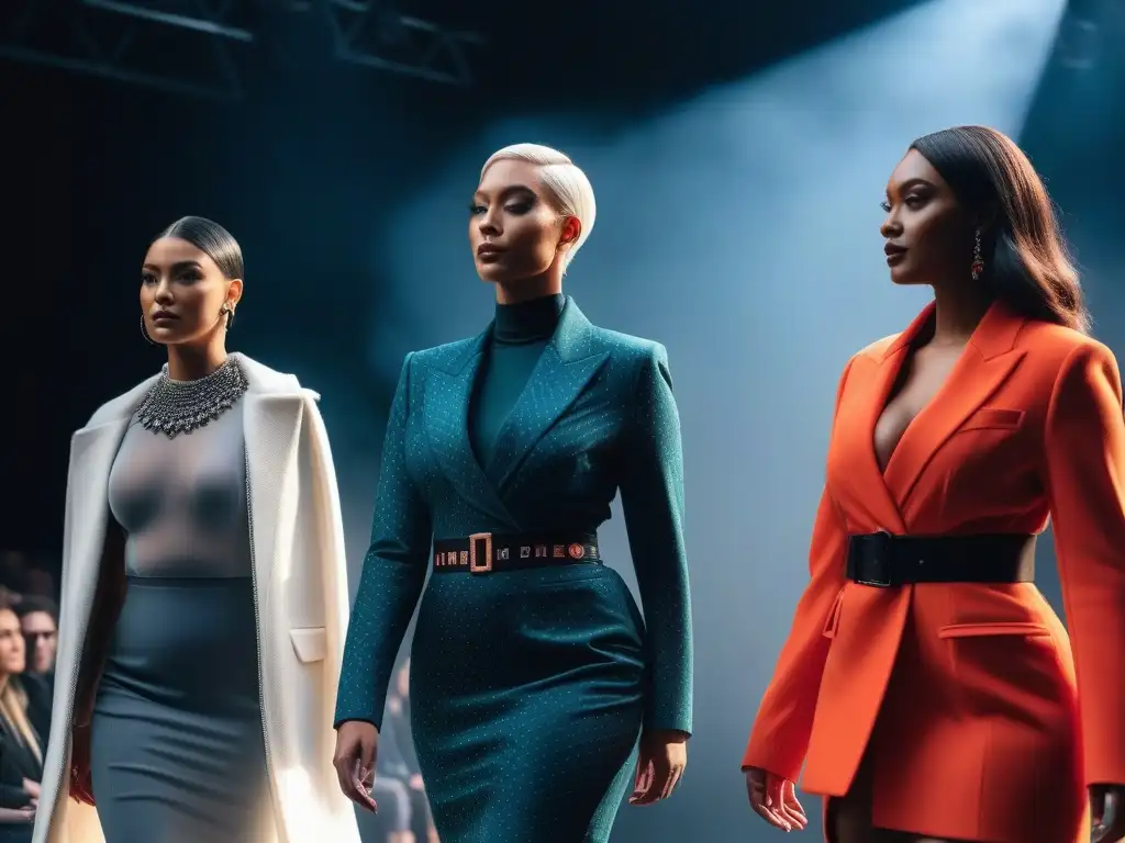 Desfile de moda inclusivo: Celebrando la diversidad con estilo Desfile de moda inclusiva con cuerpos diversos empoderados deslumbrando la pasarela con estilos únicos y empoderadores
