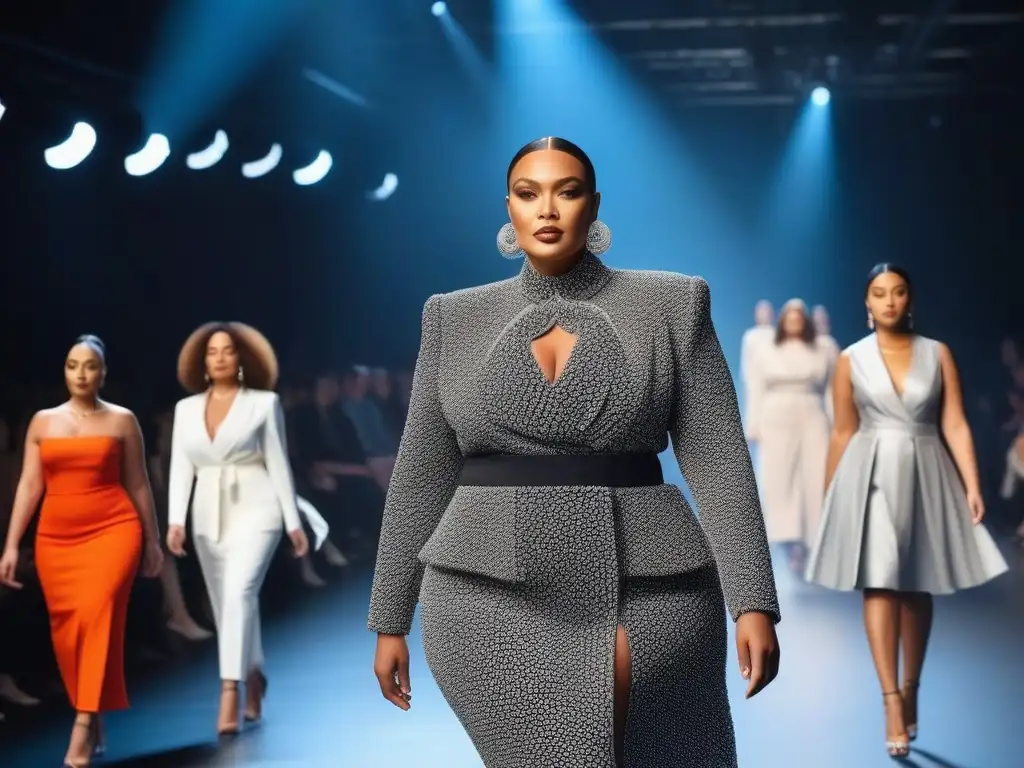 Pasarela inclusiva: Modelos confiados desfilan con estilo diverso Desfile de moda inclusiva para todos los cuerpos con modelos seguros de sí mismos y estilos únicos