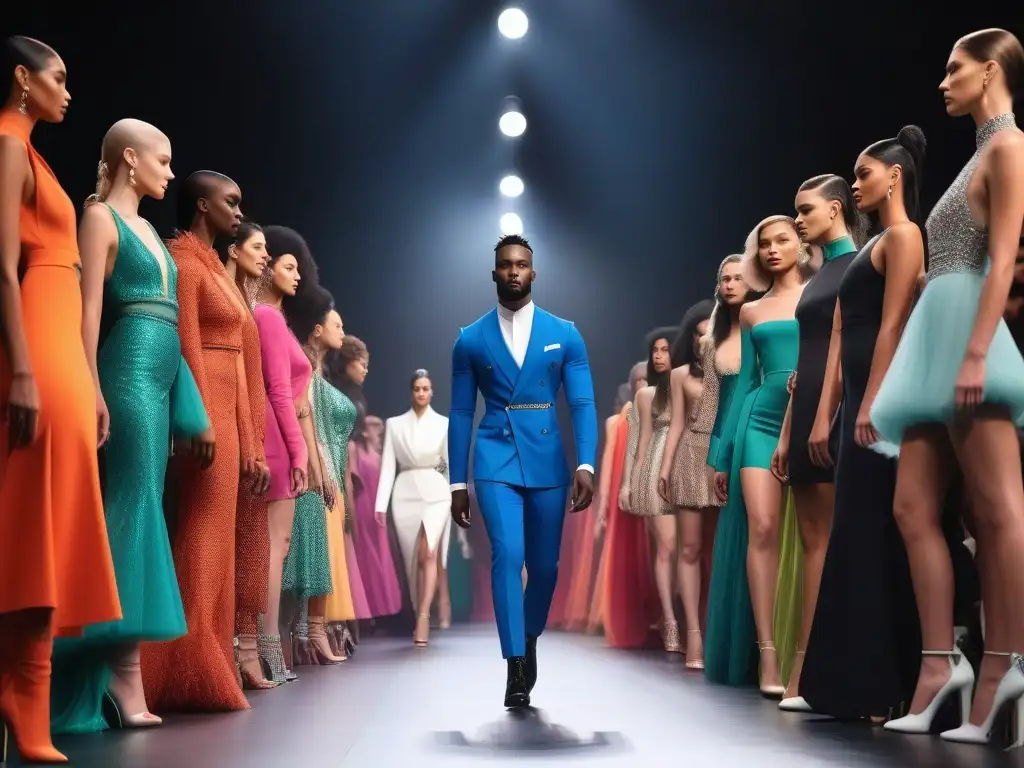 Desfile de moda inclusivo: diversidad en la pasarela Un desfile de moda inclusiva para todos los cuerpos, donde modelos diversos muestran su estilo y confianza en la pasarela