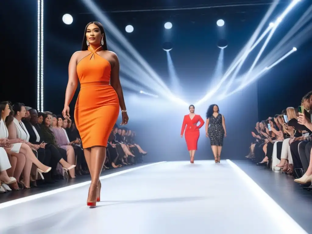 Moda inclusiva: desfile de diversidad y autoestima Desfile de moda inclusiva para todos cuerpos, diversidad y autoconfianza en la pasarela