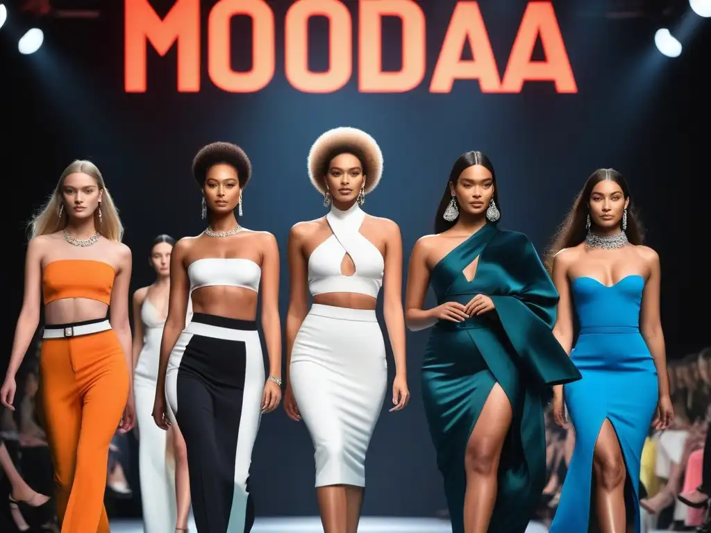 Desfile inclusivo: Moda para todos los cuerpos Desfile de moda inclusiva con cuerpos diversos cambiando