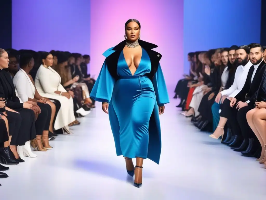 Desfile de moda inclusivo y vanguardista: diversidad, estilo y confianza Desfile de moda inclusiva para todos los cuerpos con diversidad y empoderamiento en la pasarela futurista