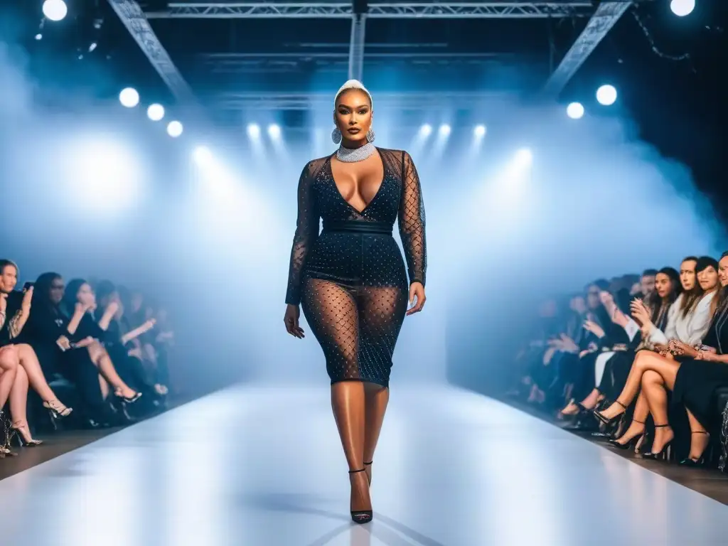 Desfile de moda inclusivo: belleza y diversidad en la pasarela Desfile de moda inclusiva para todos los cuerpos: modelos diversos caminan con confianza en la pasarela, mostrando belleza y diversidad