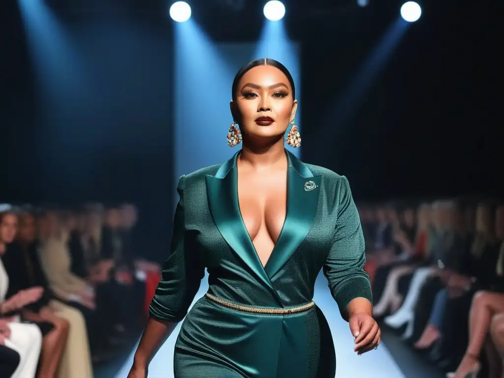 Desfile de moda inclusivo: diversidad y empoderamiento en la pasarela Desfile de moda inclusiva para todos los cuerpos: modelos diversos exhiben diseños vibrantes con confianza y empoderamiento