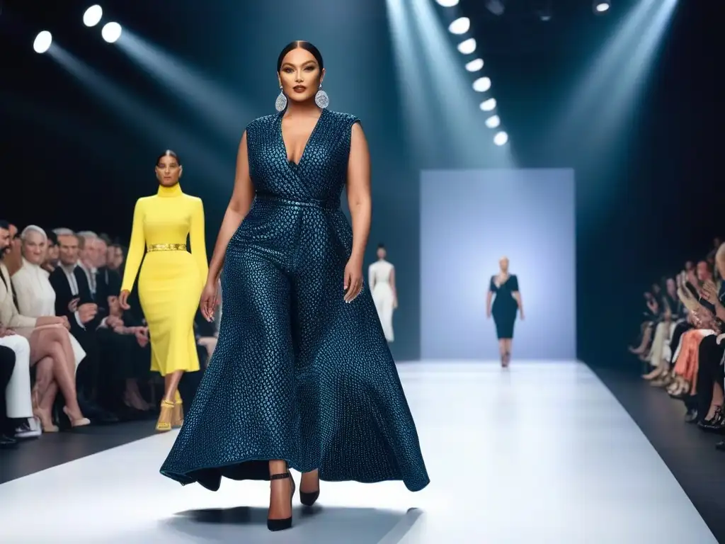 Desfile inclusivo: moda que celebra la diversidad Desfile de moda inclusiva para todos los cuerpos, modelos diversos caminando con confianza en la pasarela