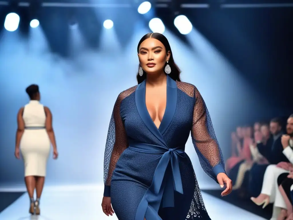 Desfile inclusivo: Moda adaptativa y diversidad empoderada Desfile de moda inclusiva para todos cuerpos, modelos diversos caminan confiados en la pasarela, irradiando empoderamiento y diversidad