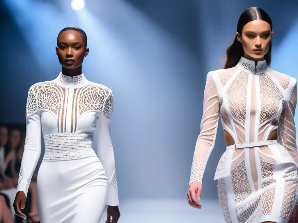 Desfile futurista: moda 3D inclusiva y vanguardista Desfile de moda inclusiva para todos los cuerpos, fusionando arte y tecnología en piezas únicas y vanguardistas