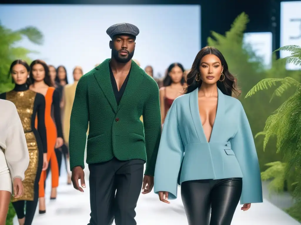 Desfile de moda sostenible: diversidad en la pasarela Desfile de moda inclusiva para todos los cuerpos: diversidad, estilo sostenible y belleza en la pasarela verde