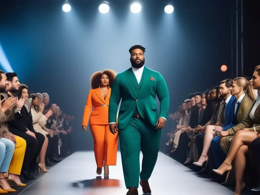 Desfile de moda inclusivo con diversidad de cuerpos, géneros y etnias Desfile de moda inclusiva para todos los cuerpos con diversidad de géneros y etnias, empoderamiento y autoexpresión
