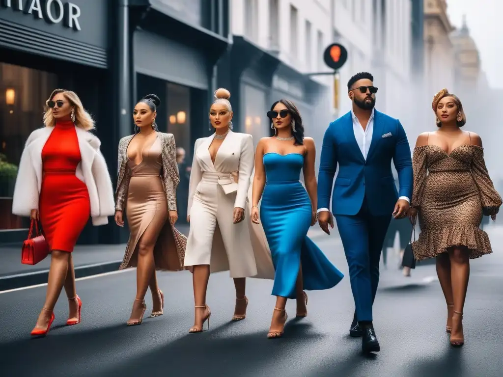 Moda diversa y confianza en Melbourne Un desfile de moda inclusiva con cuerpos diversos en Melbourne, mostrando estilos únicos y confianza en las calles de moda