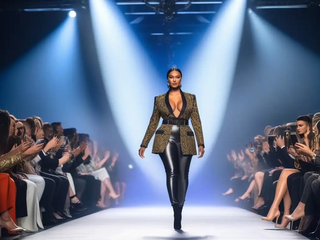 Desfile inclusivo: diversidad y empoderamiento en la moda Desfile de moda inclusiva para todos cuerpos con modelos diversos y empoderados en una pasarela vibrante