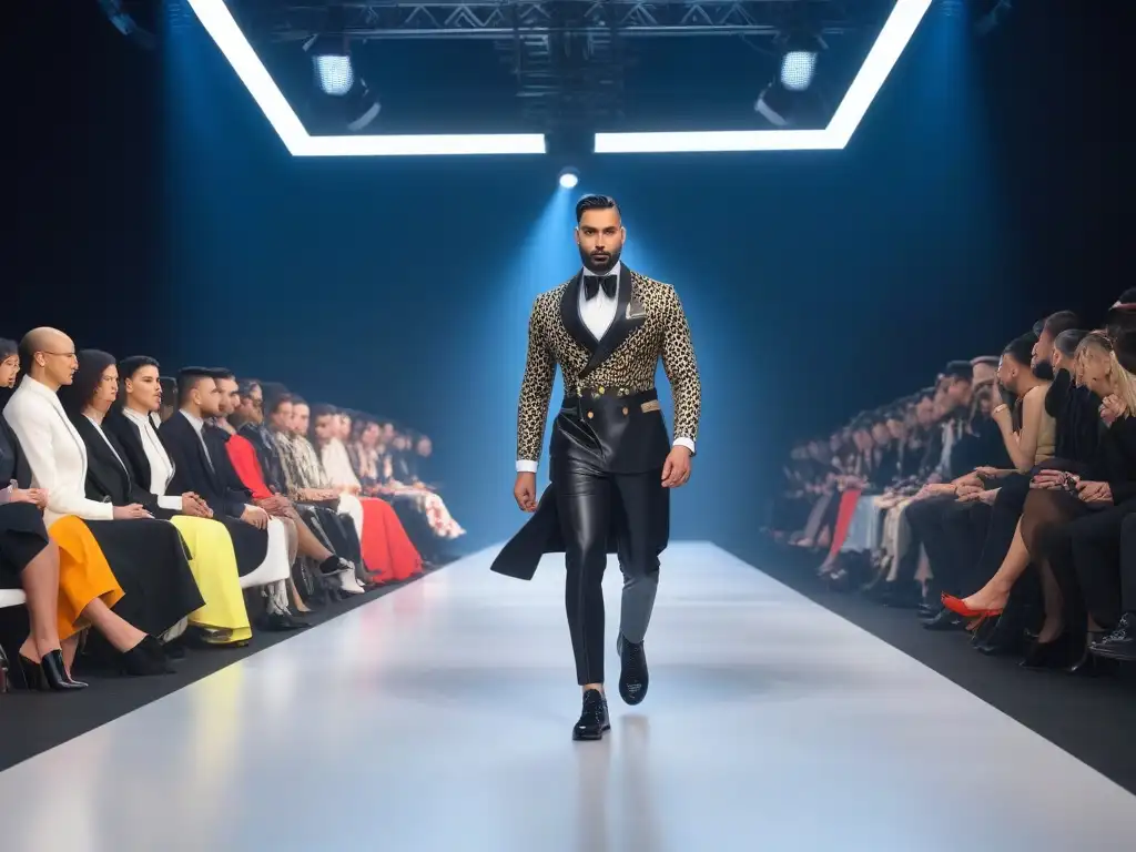 Desfile de moda: Celebrando la diversidad de género con estilo Un desfile de moda inclusiva para todos cuerpos, con modelos diversos luciendo estilos que celebran la fluidez de género