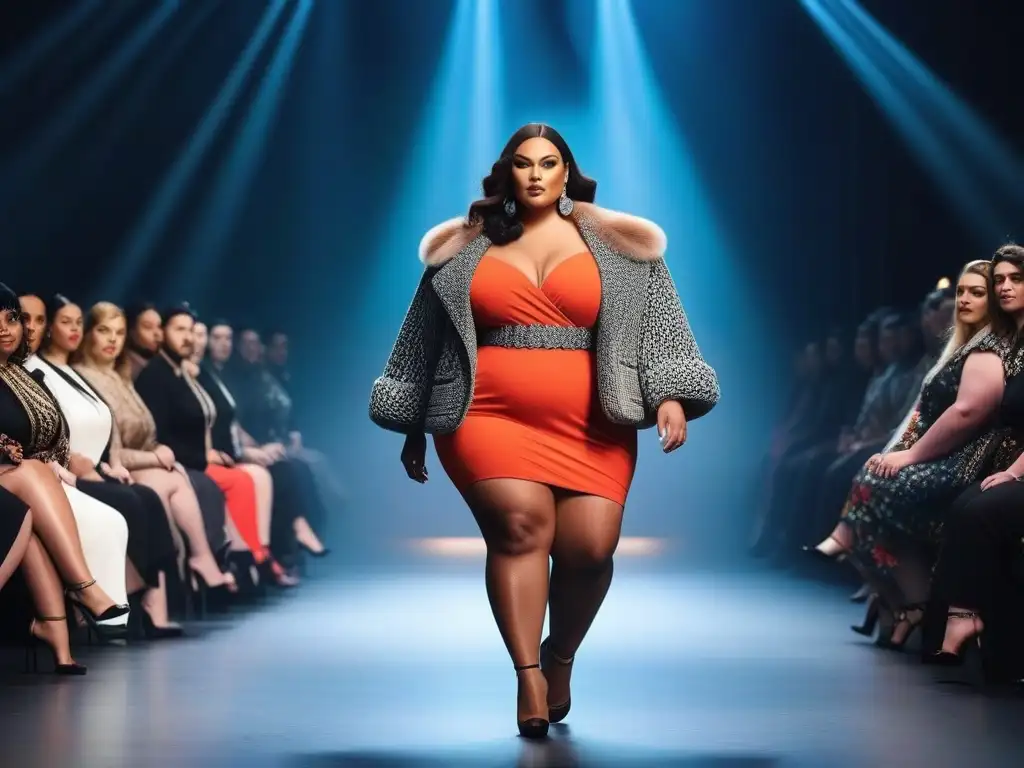 Desfile de moda plussize: empoderamiento y diversidad Desfile de moda inclusiva con diseñadores de éxito y modelos plus size empoderadas en la pasarela