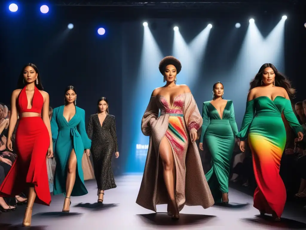 Diseñadores diversos desfilan con estilo y empoderamiento en la pasarela Desfile de moda inclusiva con diseñadores de diferentes etnias y cuerpos, destacando la diversidad y la diferenciación en la industria