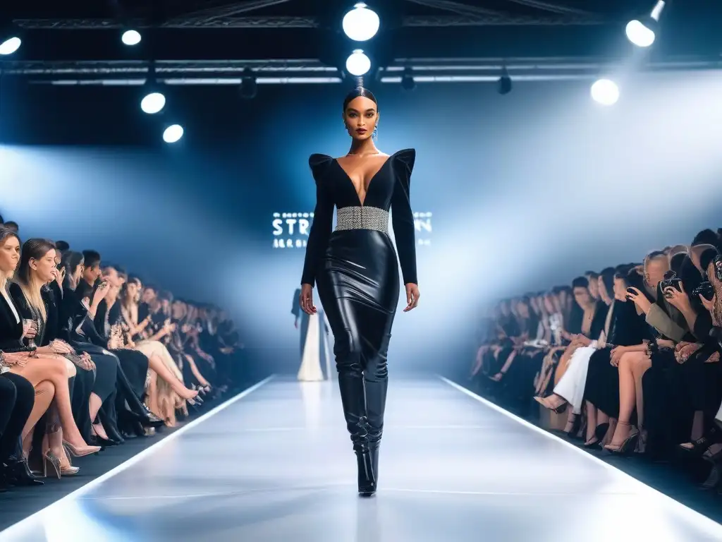Desfile de moda inclusivo con diseñadora petite y marca destacada Desfile de moda inclusiva con diseño vanguardista para modelos Petite en locación futurista