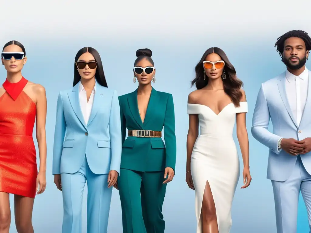 Moda inclusiva: Tecnología wearable premium para todos Un desfile de moda inclusiva y diversa con tecnología premium, fusionando innovación y estilo