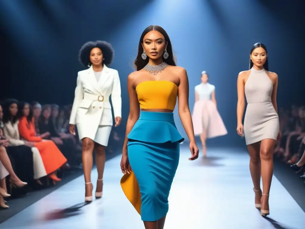 Desfile de moda petite inclusivo y empoderador Desfile de moda petite inclusiva y diversa con modelos seguras y empoderadas