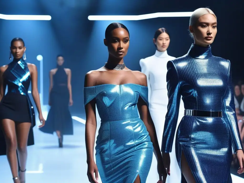 Desfile de moda inclusivo en pasarela futurista Desfile de moda inclusiva y diversa: tendencias vanguardistas en una pasarela futurista