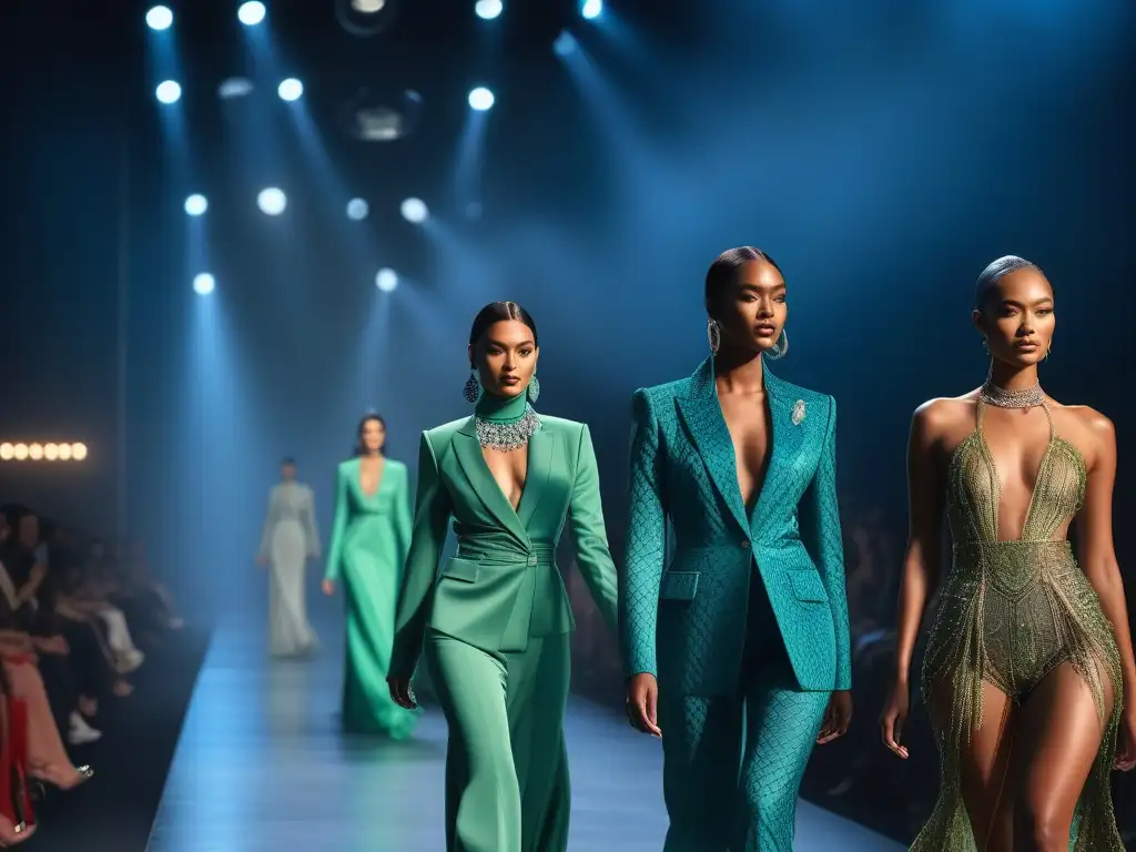 Diversidad y empoderamiento en la pasarela: Un desfile inclusivo en 8k Desfile de moda inclusiva y diversa: tendencias representadas por modelos diversos mostrando creatividad y unidad en la pasarela