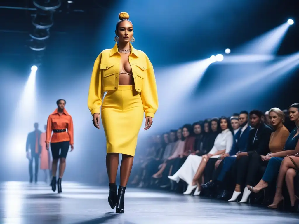 Desfile de moda inclusivo: diversidad y empoderamiento en la pasarela Desfile de moda inclusiva y diversa con modelos de distintos perfiles, representando la diversidad en la industria