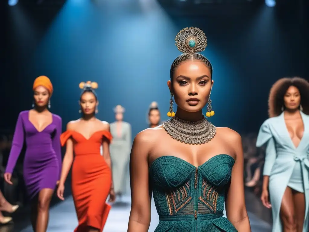 Desfile de moda petite inclusiva: diversidad y empoderamiento Desfile de moda petite inclusiva y diversa con modelos seguras, colores vibrantes y accesorios vanguardistas