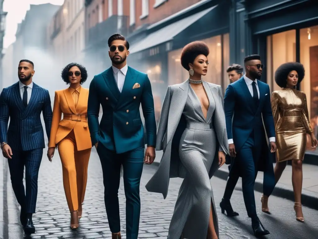 Desfile de moda inclusiva y diversa en la ciudad Un desfile de moda inclusiva y diversa en la ciudad, donde la identidad personal y la influencia se entrelazan en un vibrante escenario urbano