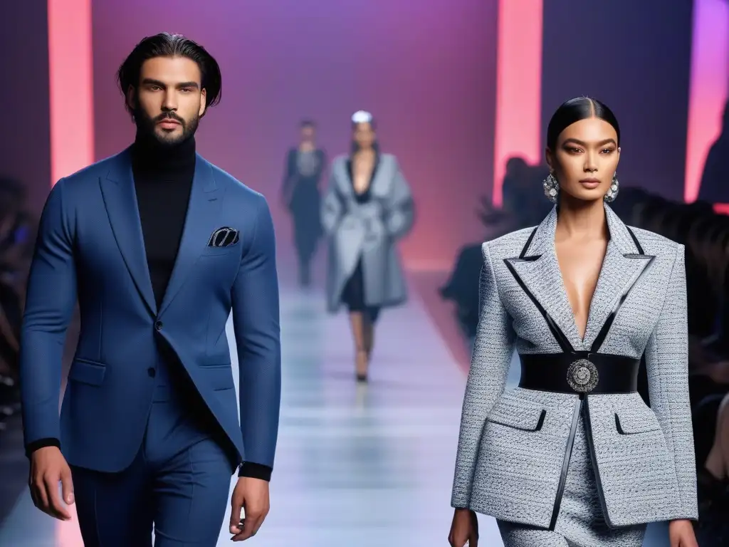 Desfile de moda inclusivo y vibrante en la ciudad al anochecer Desfile de moda inclusiva y diversa individualidad en la pasarela de la ciudad al atardecer