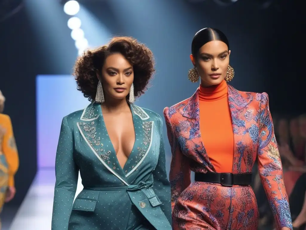 Desfile de moda inclusivo: Celebrando la diversidad con estilo Desfile de moda inclusiva y diversa individualidad en una pasarela chic y moderna