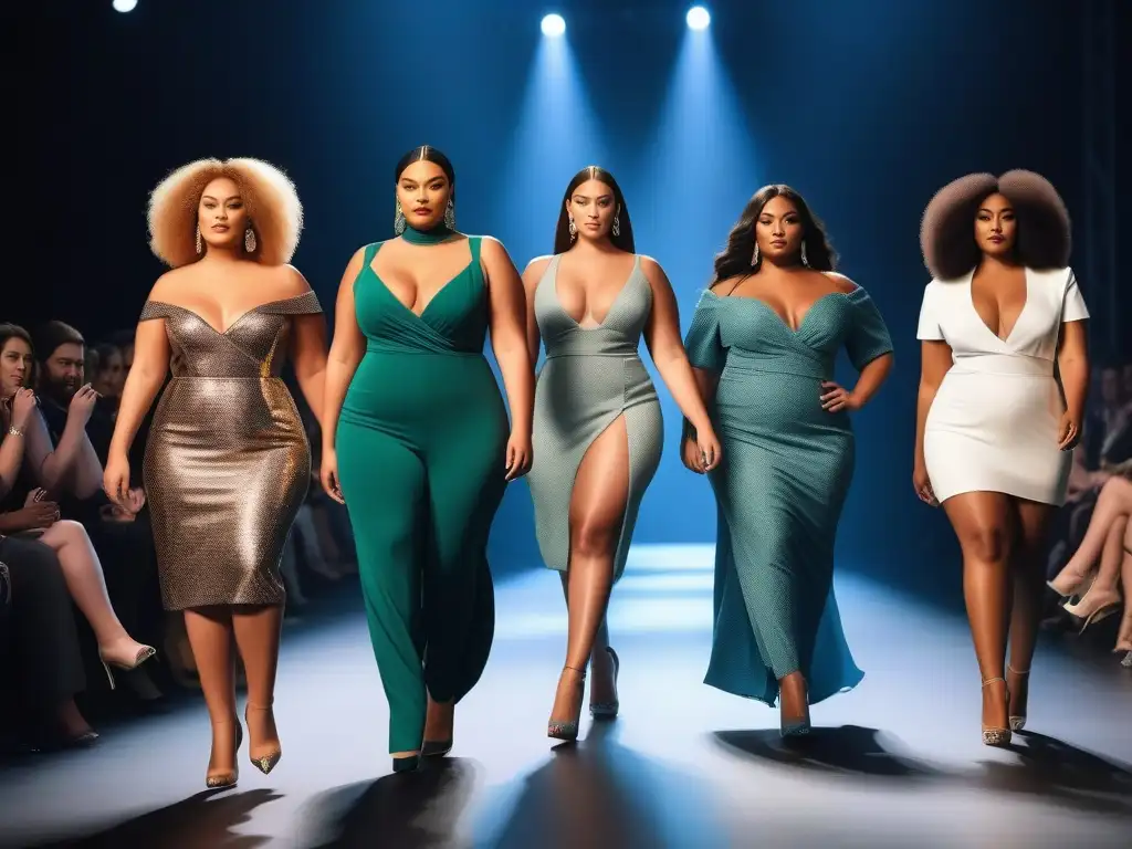 Desfile de moda plussize: diversidad y empoderamiento en la pasarela Un desfile de moda plus size inclusiva y diversa, con modelos seguras y empoderadas