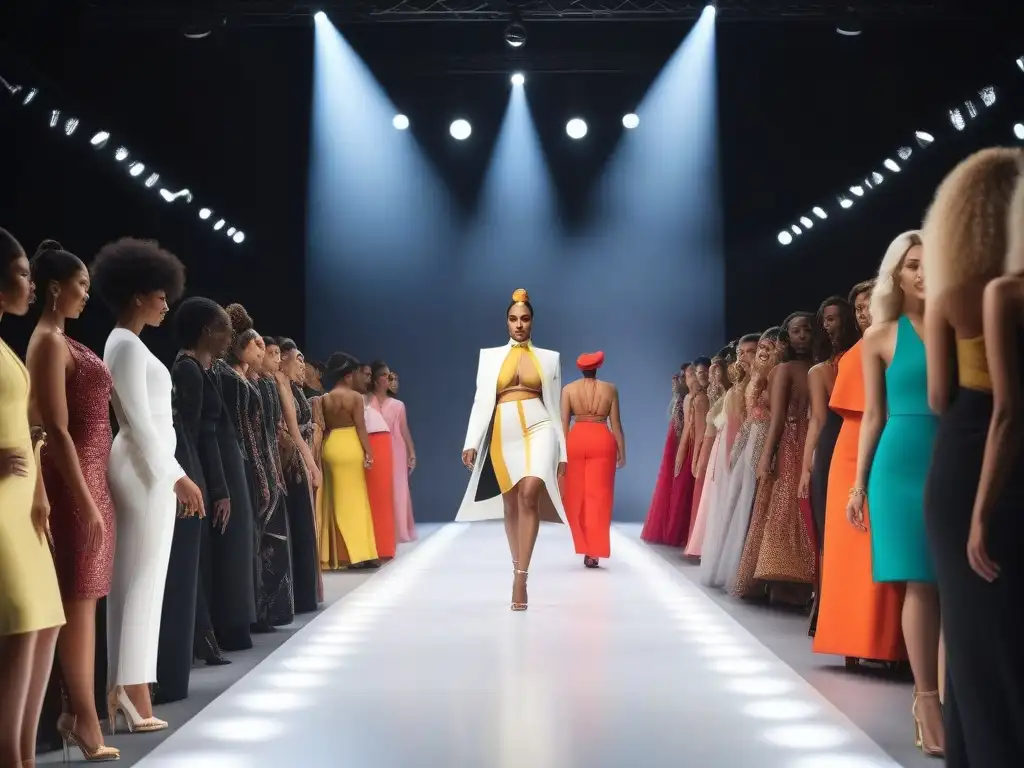 Desfile de moda inclusivo y empoderador con modelos diversos Desfile de moda inclusiva celebrando la diversidad corporal y el éxito, con modelos de diferentes culturas y estilos