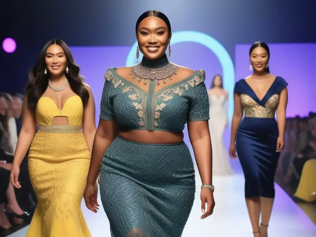Desfile inclusivo: moda diversa y vibrante Desfile de moda inclusiva con diversidad mundial en evento emocionante