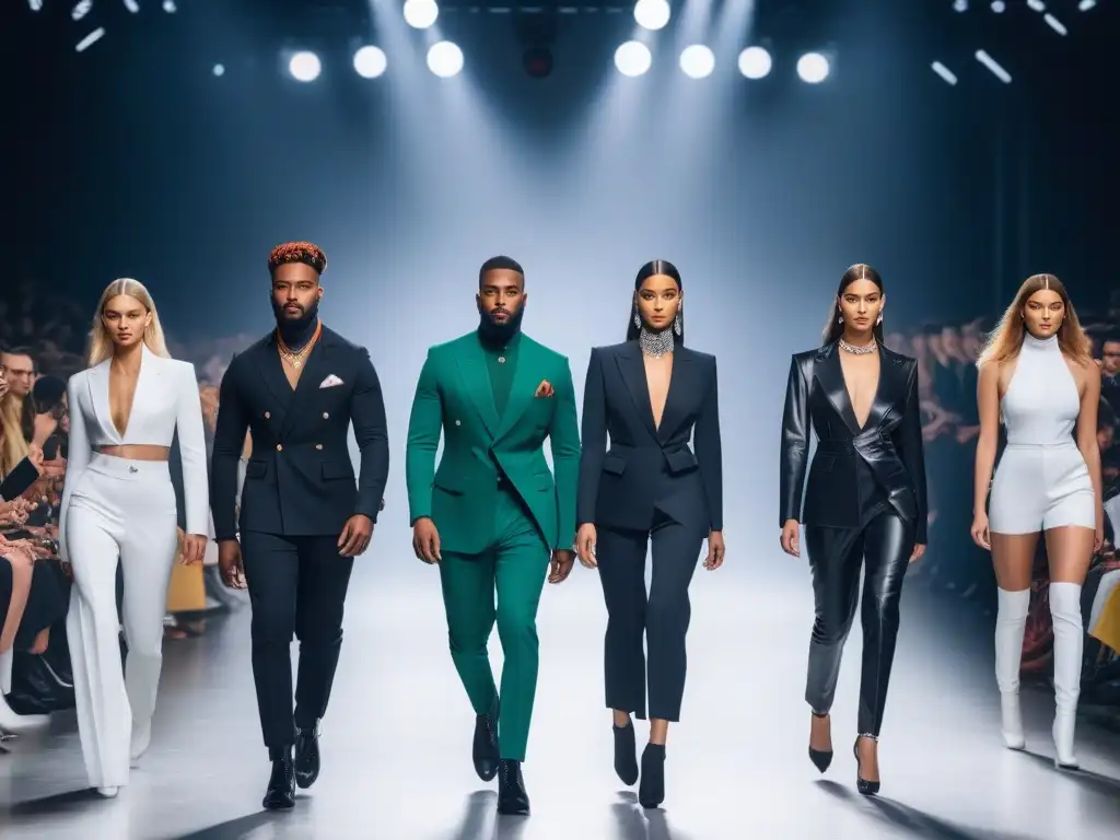 Desfile de moda inclusiva: diversidad y empoderamiento en la pasarela Desfile de moda inclusiva con diversidad de modelos expresando identidad personal y estilo, influenciando con autenticidad