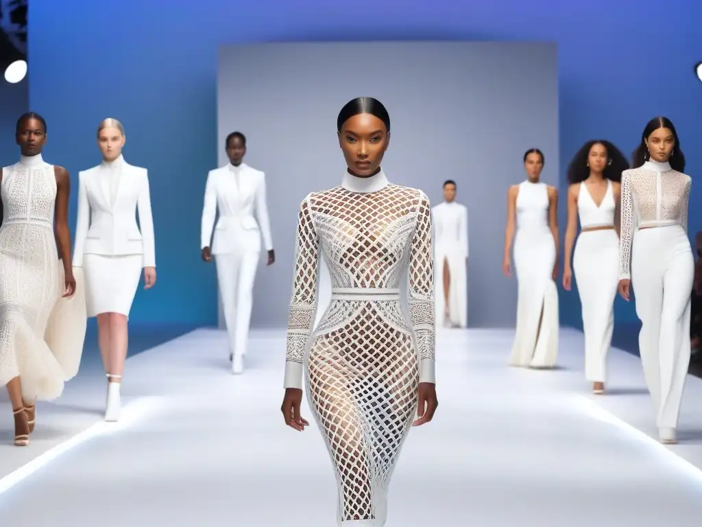 Desfile futurista: moda inclusiva 3D Un desfile de moda inclusiva impresión 3D innovación, donde la diversidad y la creatividad brillan en cada diseño único