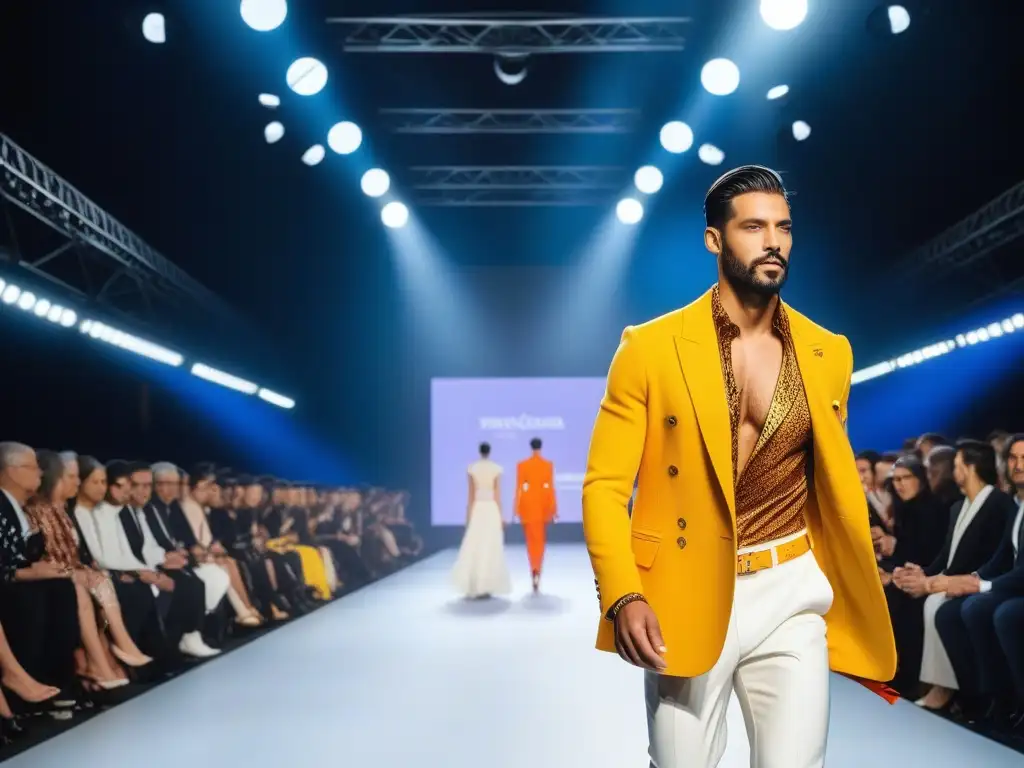 Un desfile de moda inclusiva en Barcelona: modelos diversos caminan con confianza en una pasarela chic y moderna