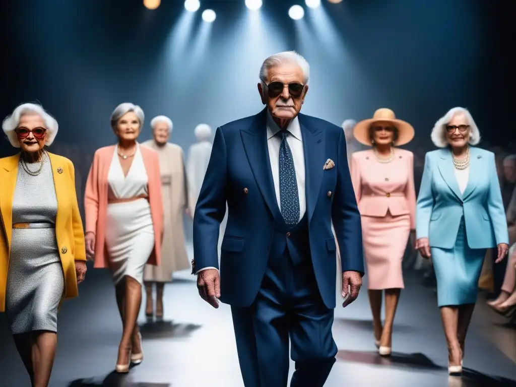 Desfile de moda: Seniors elegantes rompen estereotipos con estilo inclusivo Un desfile de moda inclusiva para seniors, donde rompen estereotipos con estilo y elegancia, empoderando la industria