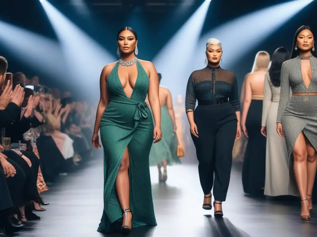Desfile de moda inclusiva: diversidad y empoderamiento en la pasarela Desfile de moda inclusiva cambiando estereotipos, diversidad de modelos desfilando con confianza