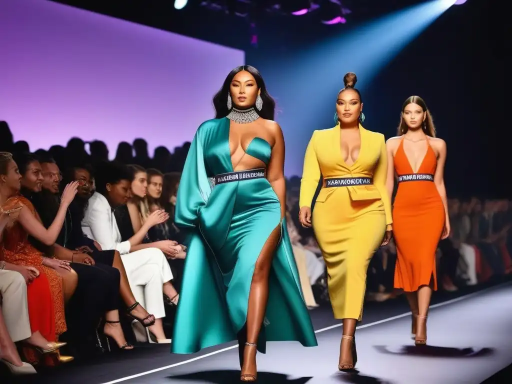 Desfile de Moda Inclusivo: Celebrando la Diversidad con Éxito Desfile de moda inclusiva exitoso con modelos diversos y público aplaudiendo